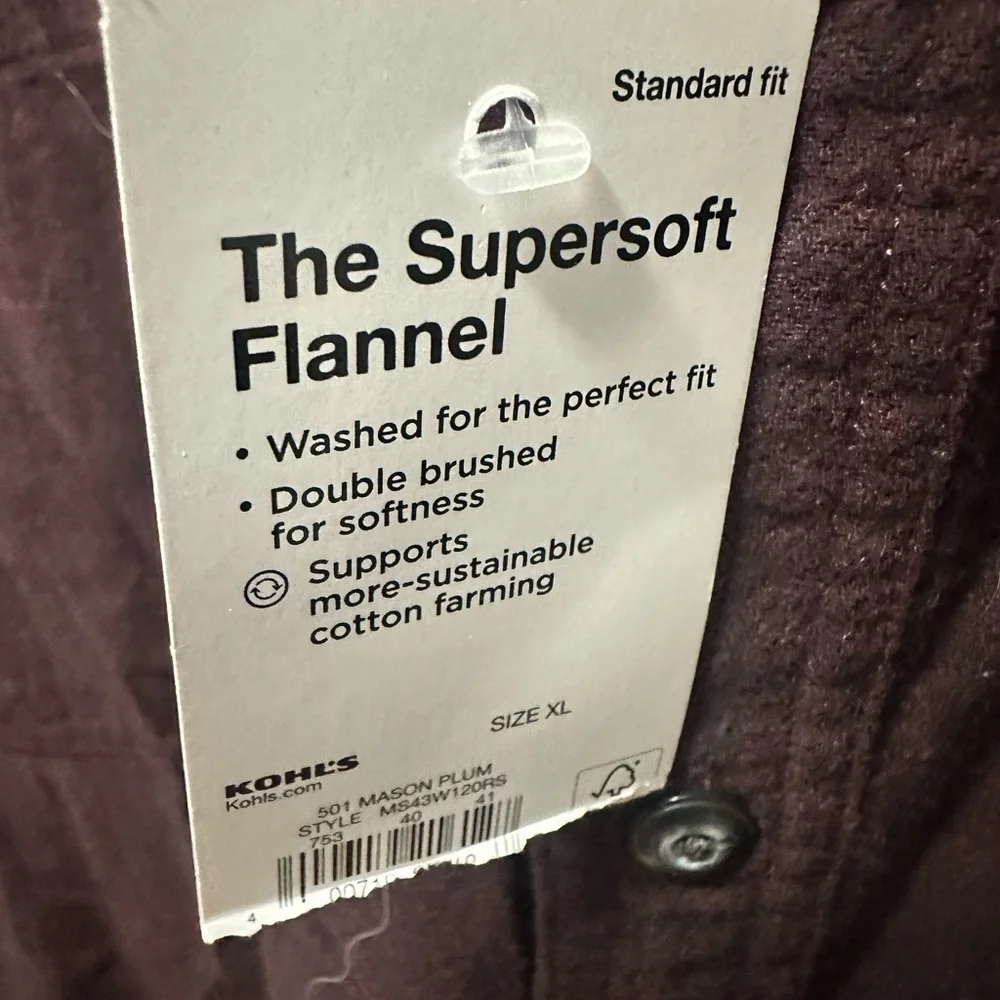 Sonoma Men's Rich Burgundy Button-Down Shirt - Picture 4 of 5